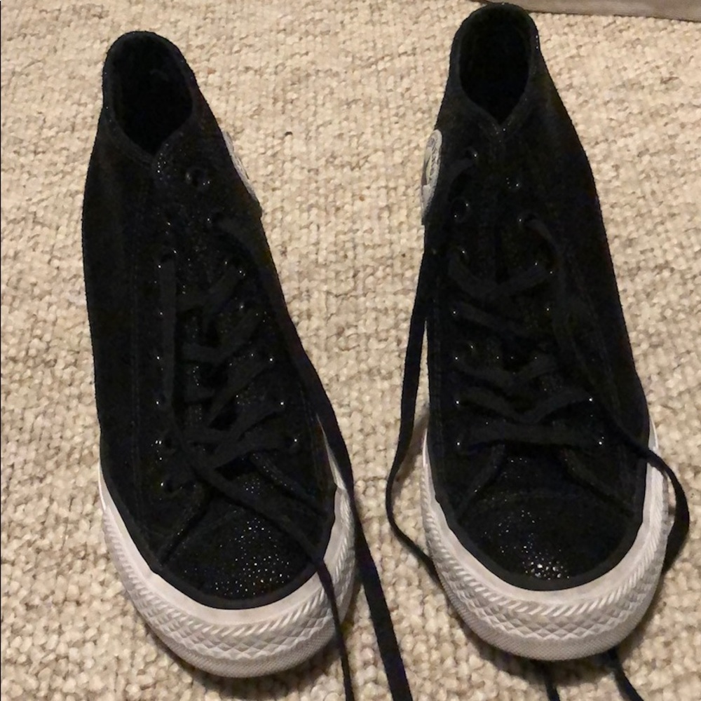 Converse Black shine glitter